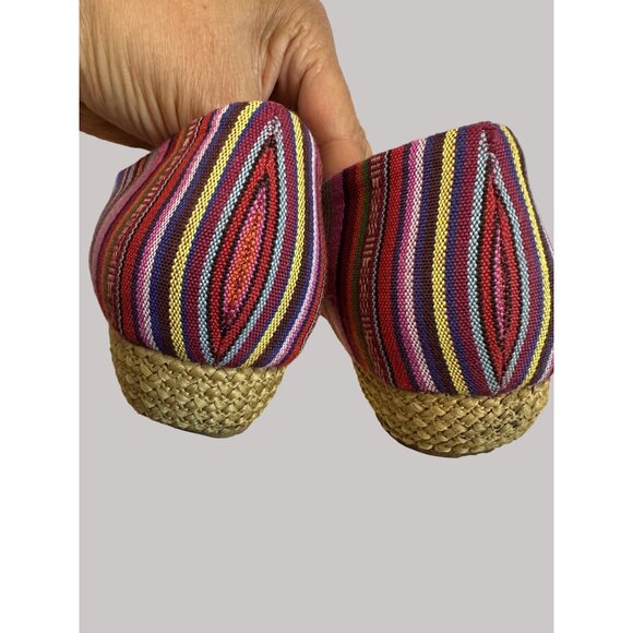 Beacon Women's Striped Multicolor Woven Step In Flats Sz 10N - Picture 14 of 15